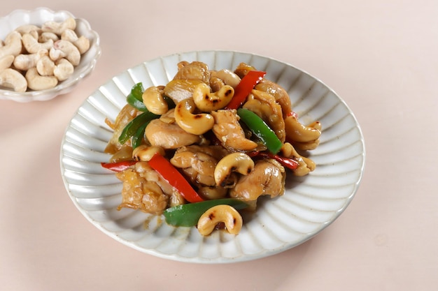 Thai Cashew Chicken is a simply stir fry of chicken and cashew with a sauce.