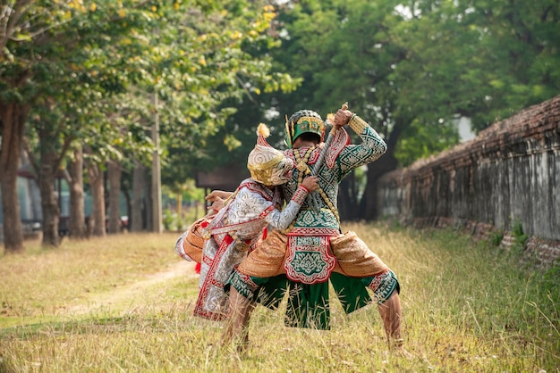 Thai dancing in Ramayana traditional mask