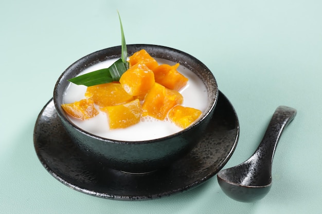 Thai Dessert Pumpkin in Coconut Milk or Gang Buad Faktong