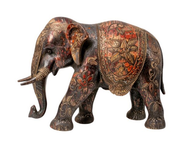 고립 된 색 배경 에 있는 태국 코끼리