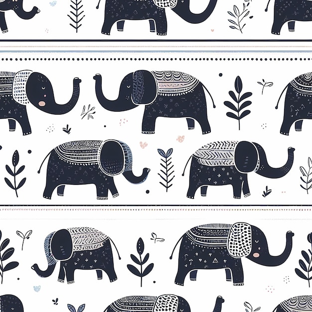 Photo thai elephant seamless patterns