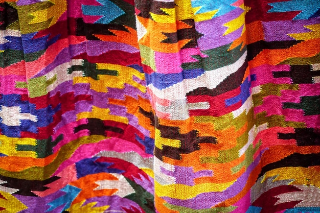 Фото Тайские ткани, красочные местные ткани или традиционная ткань.