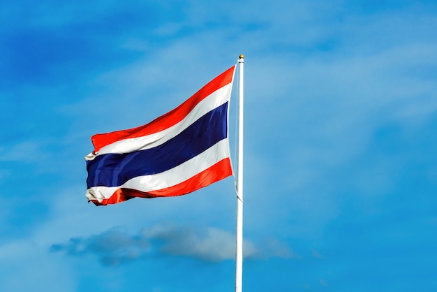 Thai flag behind sky