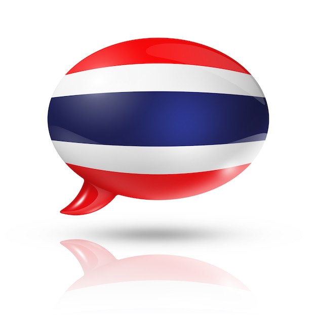 Photo thai flag speech bubble