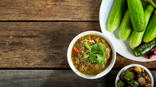 Thai food Fermented fish spicy dip.