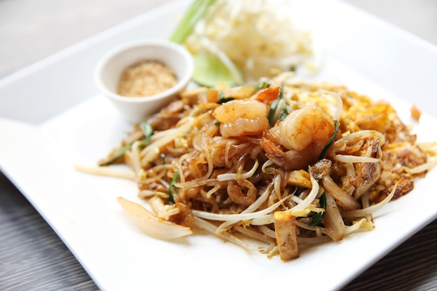 Thai food padthai fried noodle with shrimp