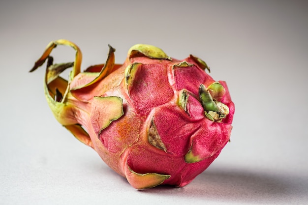 Thai fruit dragon fruit on white background.