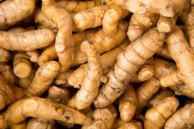 Thai Ginger Plants in a vegetable stand in Klong Toei Market Bangkok