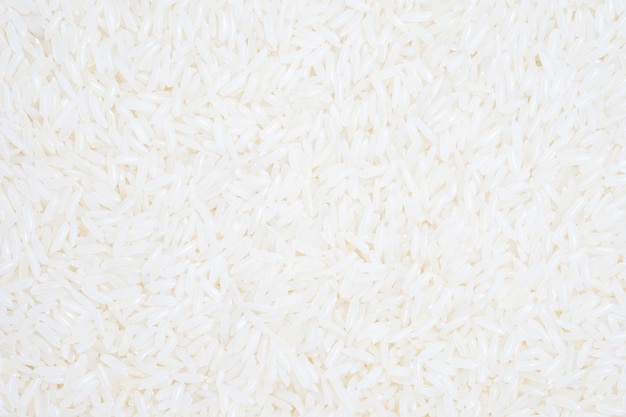 Thai jasmine rice on white background