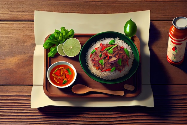 タイのカオカームー料理