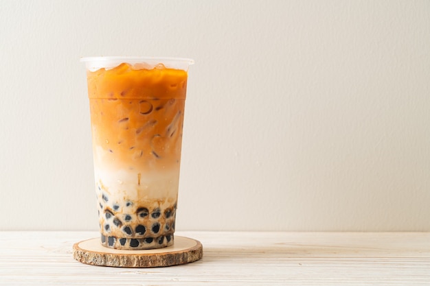 Thai milk tea with bubble brown sugar