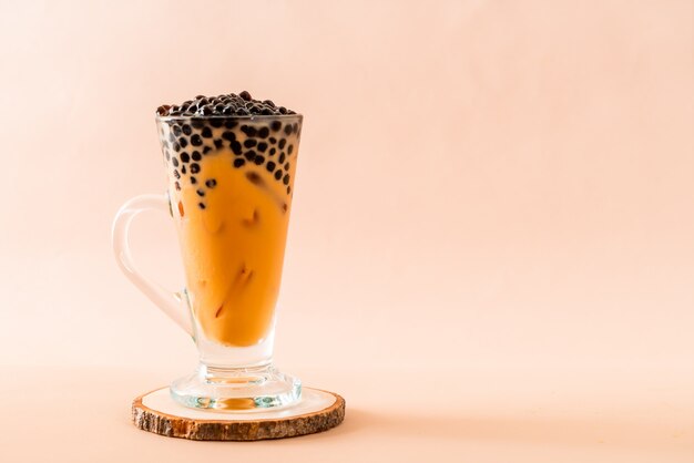 Thai Milk Tea with Bubbles background