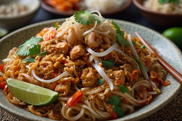 Thai Pad Thai Noodle Rice Bowl