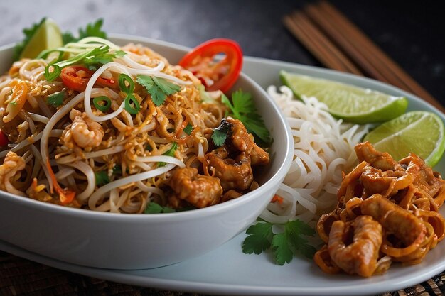 Thai Pad Thai Noodle Rice Bowl