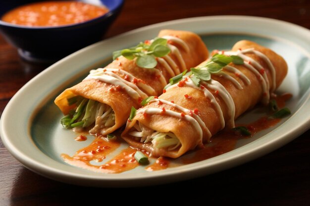 Thai Peanut Chicken Enchiladas