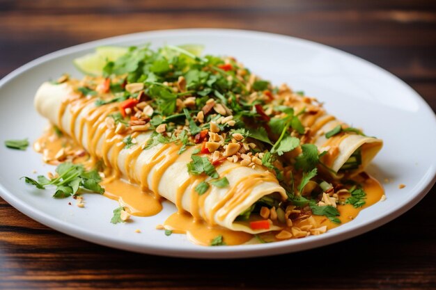 Thai peanut chicken enchiladas