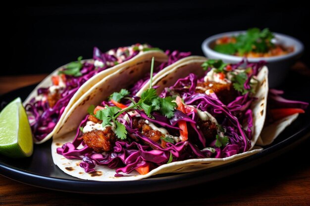 Thai Peanut Tempeh Tacos with Crunchy Slaw