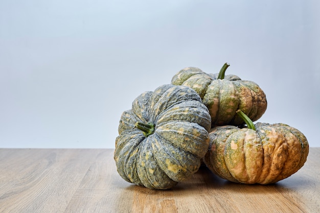 Thai pumpkin on wooden board