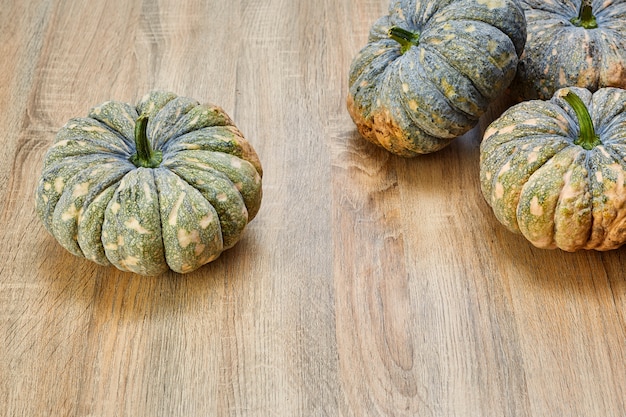 Thai pumpkin on wooden board