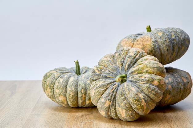 Thai pumpkin on wooden board