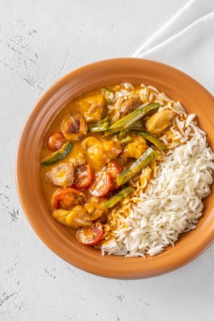 Thai red chicken curry