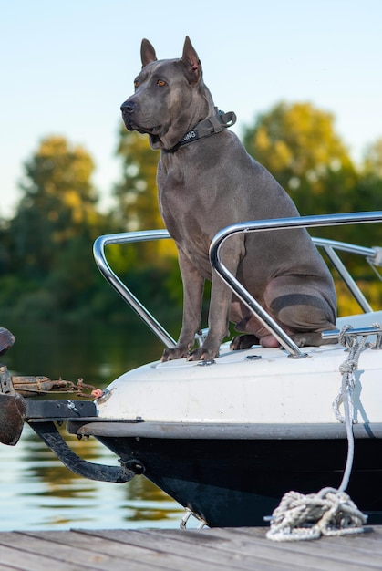 Thai Ridgeback on a yacht in nature