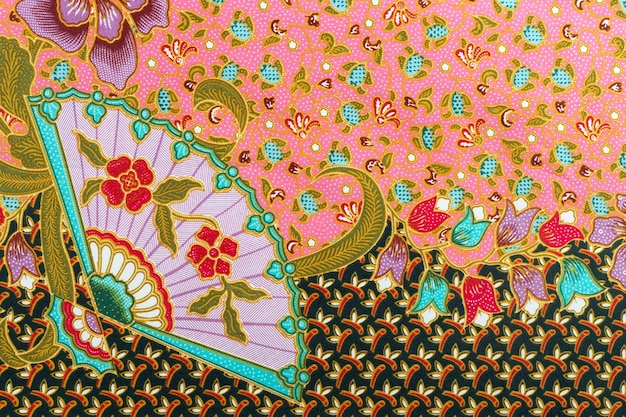 Thai silk traditional motif textile and texture background