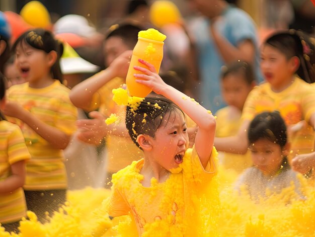 Thai Songkran Festival in yellow