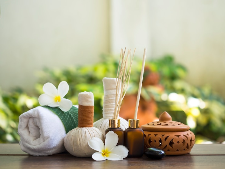Foto thai spa massage comprimeer bal