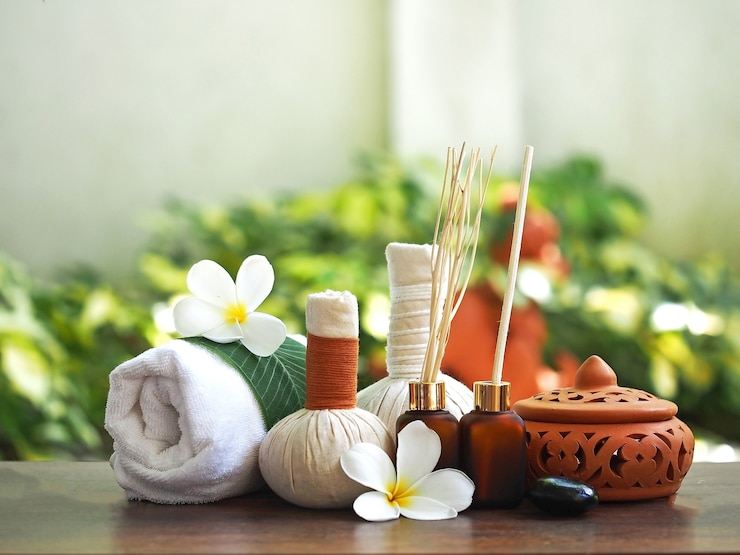 Photo thai spa for treatment aroma body and healthy care relax