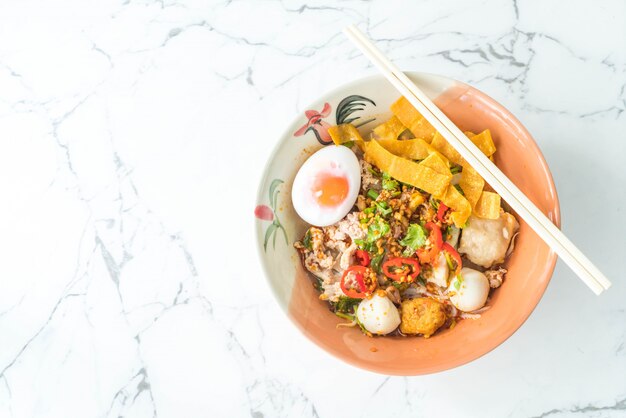  Thai spicy noodle with fish balls