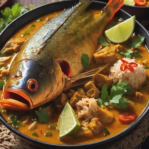 Thai steamed curried fish