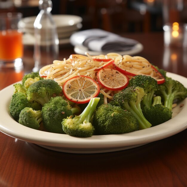 Foto broccoli thailandese fritto con salsa di ostriche broccoli fritto piatto di broccoli