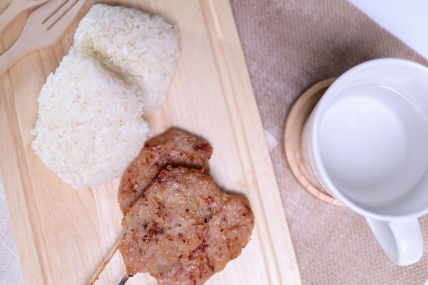 Thai Street Food Grilled Pork Sticky Rice