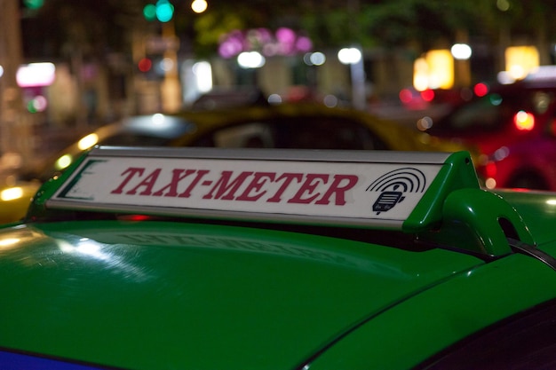 Thai taxi sign by night