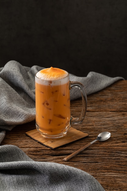 Thai tea famous beverage drink traditional  