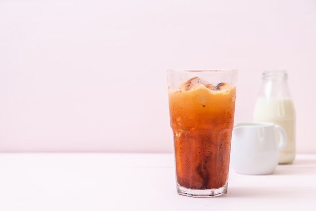 Thai tea ice cube with milk