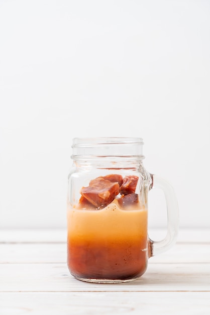 Thai tea ice cube with milk