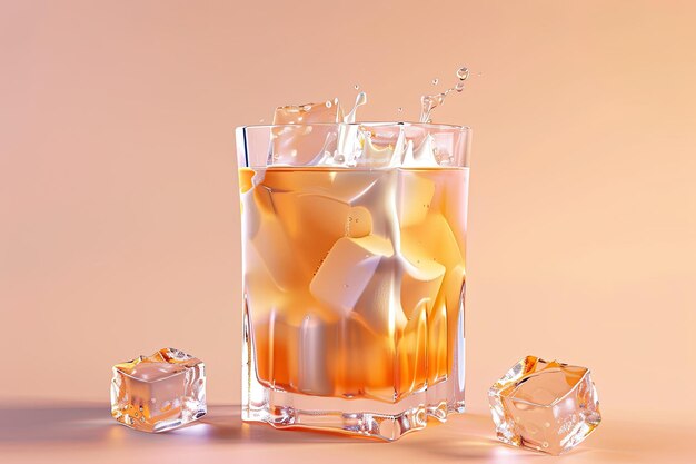 Photo thai tea ice cube with milk