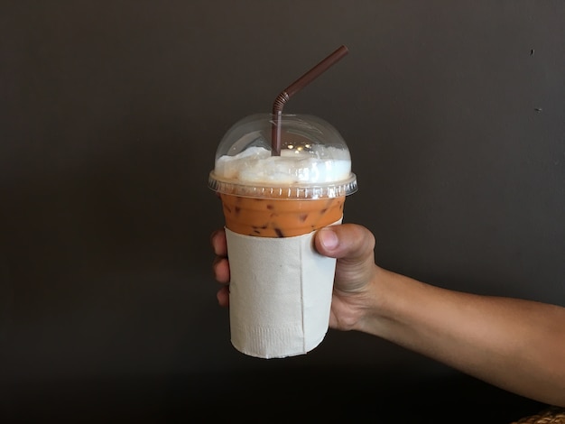 Photo thai tea with milk.