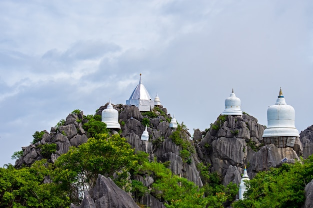 Thai temple in rocky mountains