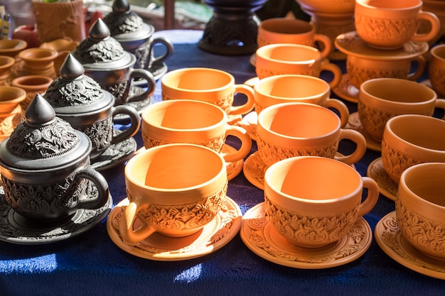 Thai traditional clay pottery