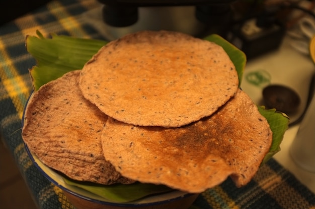 Thai traditional dessert snacks or cracker kite made from sticky rice