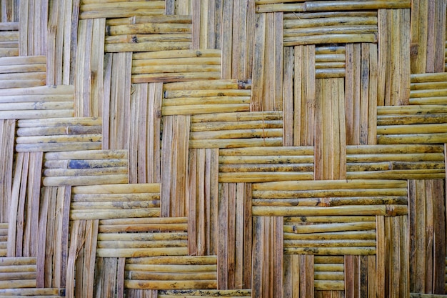 The Thai vintage tradition local bamboo weave pattern background.