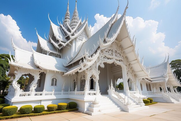 Thai white templewat rong khun chiang rai province northern thailand