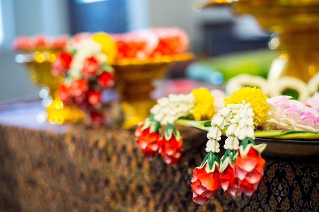 Thai wreath flower in the hotel.