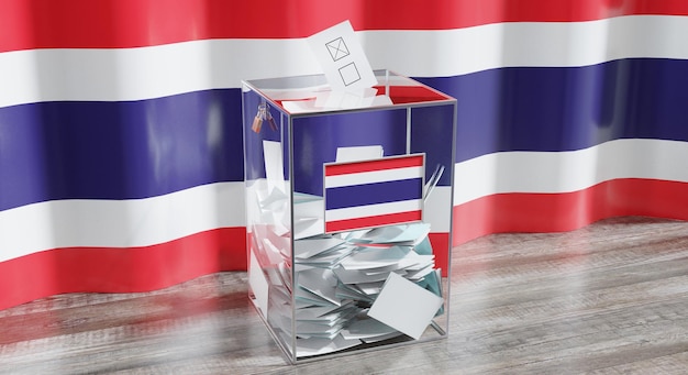 Thailand ballot box voting election concept 3d illustration