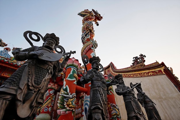 Thailand, Bangkok, keizerlijk paleis, keizerlijke stad, ornamenten op het dak van een boeddhistische tempel