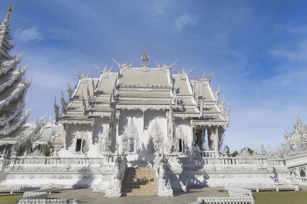 Thailand Chiang Rai City The White Temple Wat Rong Khun with blue sky