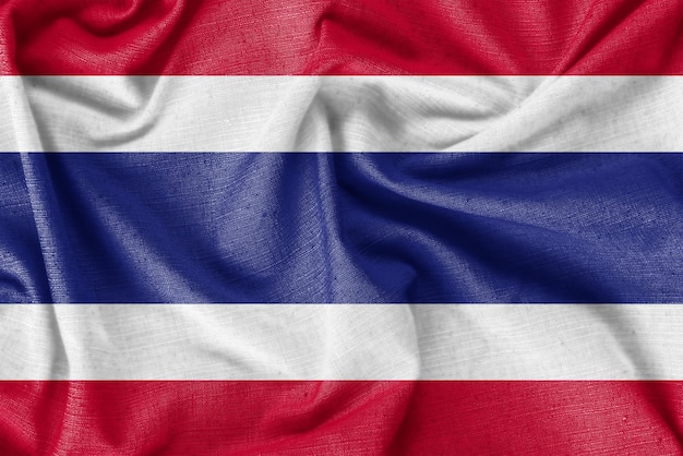thailand country flag background realistic silk fabric